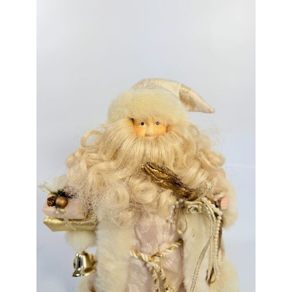 Tree Topper Christmas Santa Porcelain Face Figurine Statue Vintage | Lace Gold - Picture 2 of 15